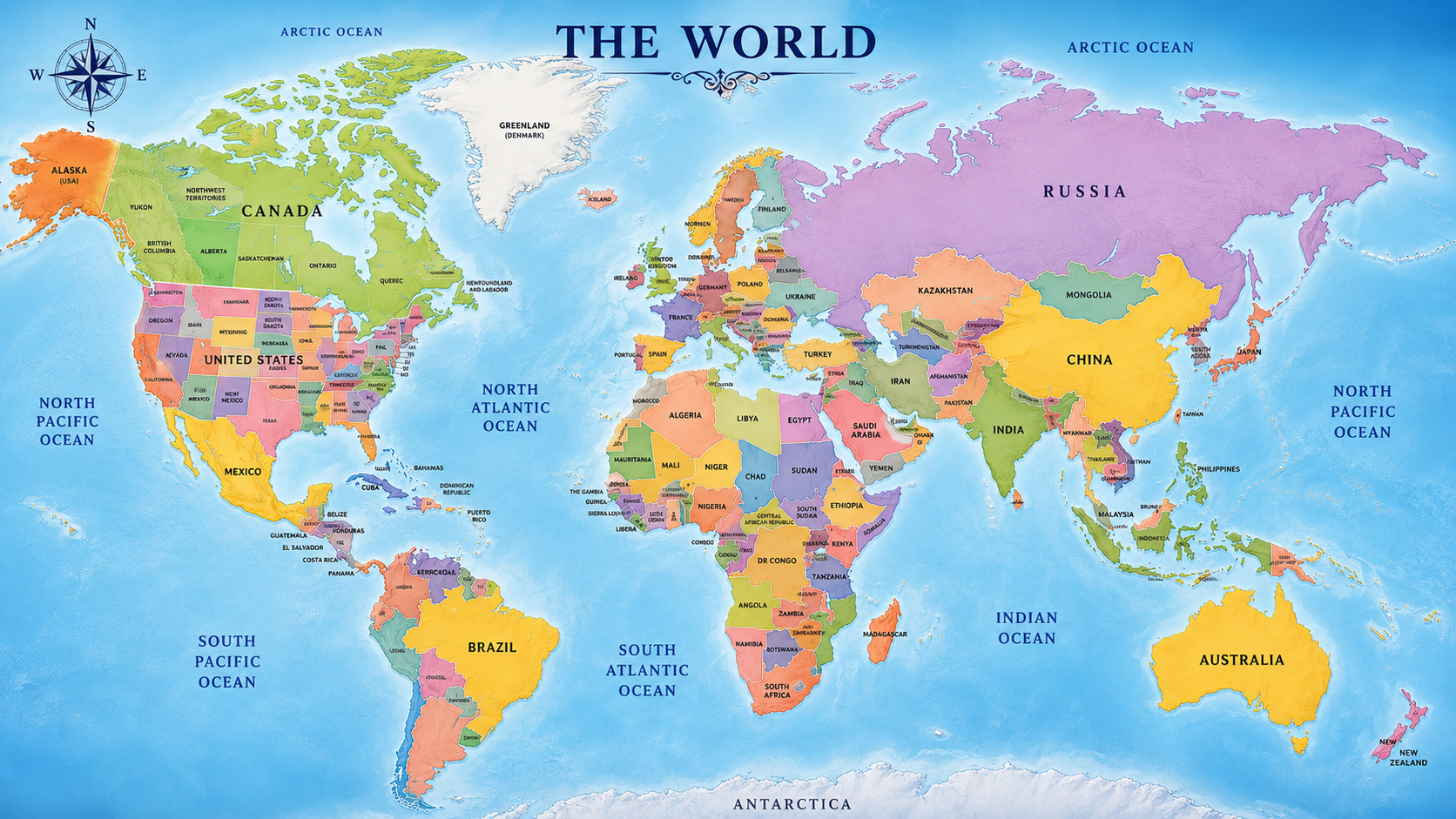 World political map with markers over the regions readers viewed from
